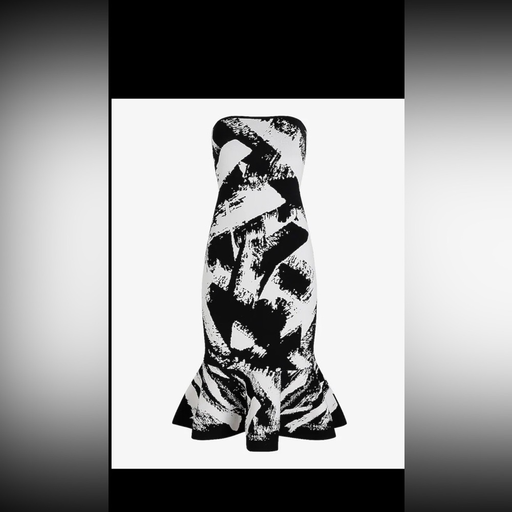 Abstract Black and White Dress